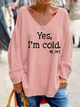 Damen Oversize-Pullover mit V-Ausschnitt & Muster – Alenia