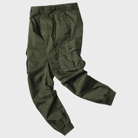 Grüne Cargo-Jogginghose für Herren, Baumwolle, mit Taschen, lässig, modisch.