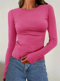 Damen Langarm Top mit Rundhalsausschnitt für Herbst & Winter – Vivienne