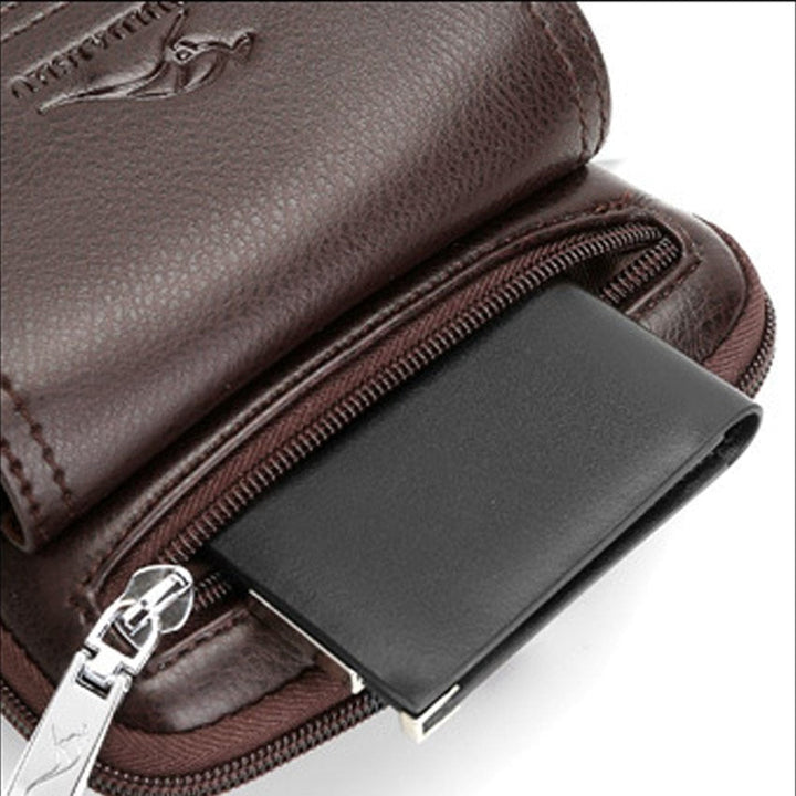 Kompakte PU-Leder Crossbody-Tasche für Herren mit verstellbarem Schulterriemen
