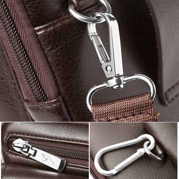 Kompakte PU-Leder Crossbody-Tasche für Herren mit verstellbarem Schulterriemen