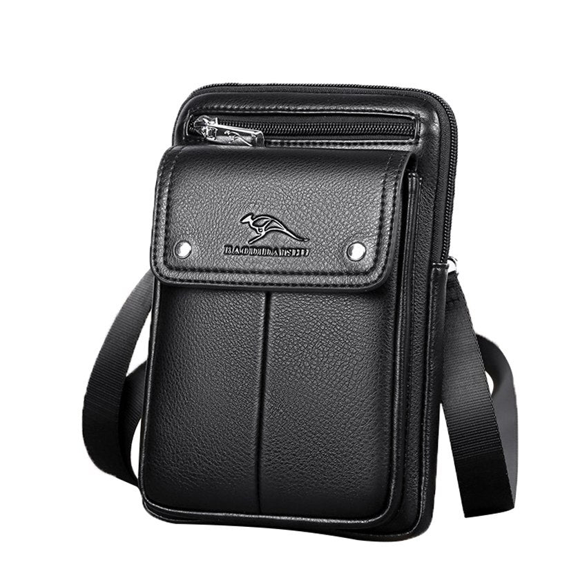 Kompakte PU-Leder Crossbody-Tasche für Herren mit verstellbarem Schulterriemen