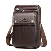 Kompakte PU-Leder Crossbody-Tasche für Herren mit verstellbarem Schulterriemen