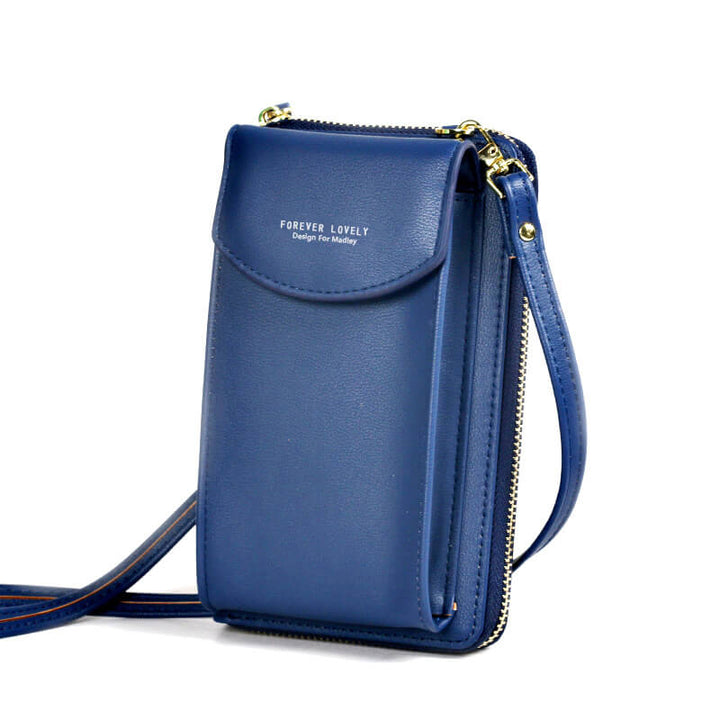 Kompakte Schultertasche aus PU-Leder mit verstellbarem Riemen