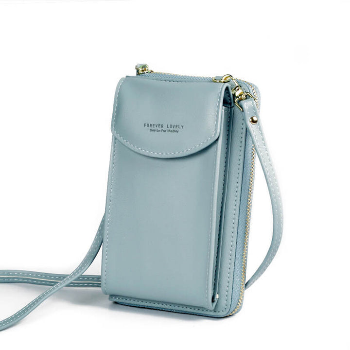 Kompakte Schultertasche aus PU-Leder mit verstellbarem Riemen