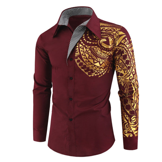 Herrenhemd mit goldenen Details – Darius
