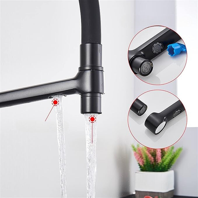 Küchenarmatur mit Doppel-Auslauf und Wasserfiltration – PureFlow Duo