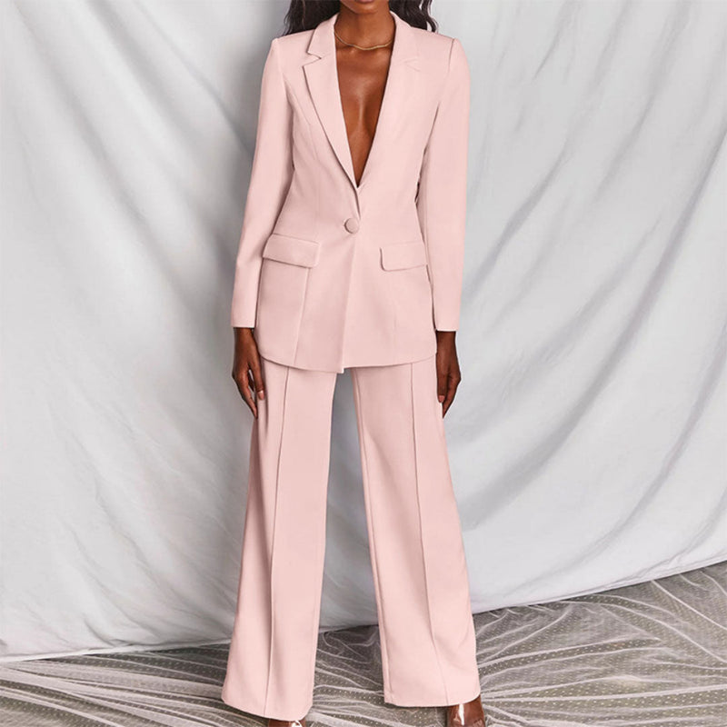 Damen Blazer Set, rosa, elegant, Anzug, Business Mode, Zweiteiler, Damenbekleidung, stilvoll