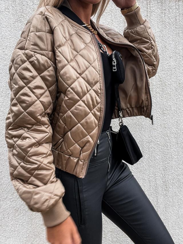Gefütterte Damen Bomberjacke mit Taschen – Marisa