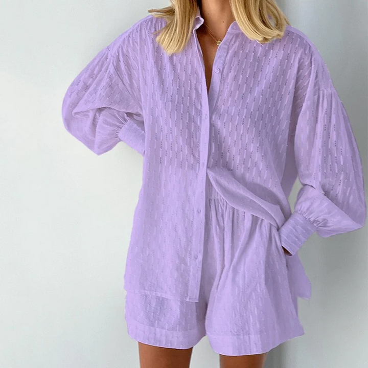 2-teiliges Sommeroutfit mit Bluse und Shorts – Isla