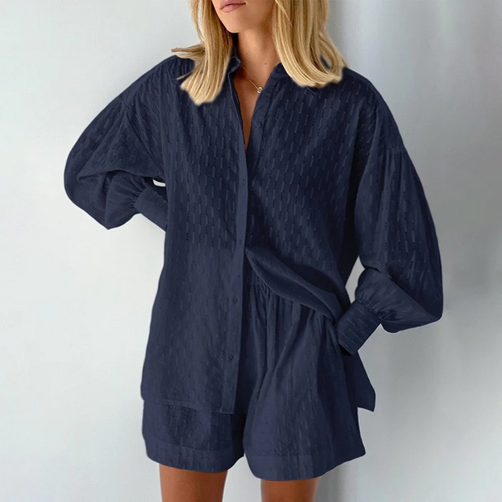2-teiliges Sommeroutfit mit Bluse und Shorts – Isla