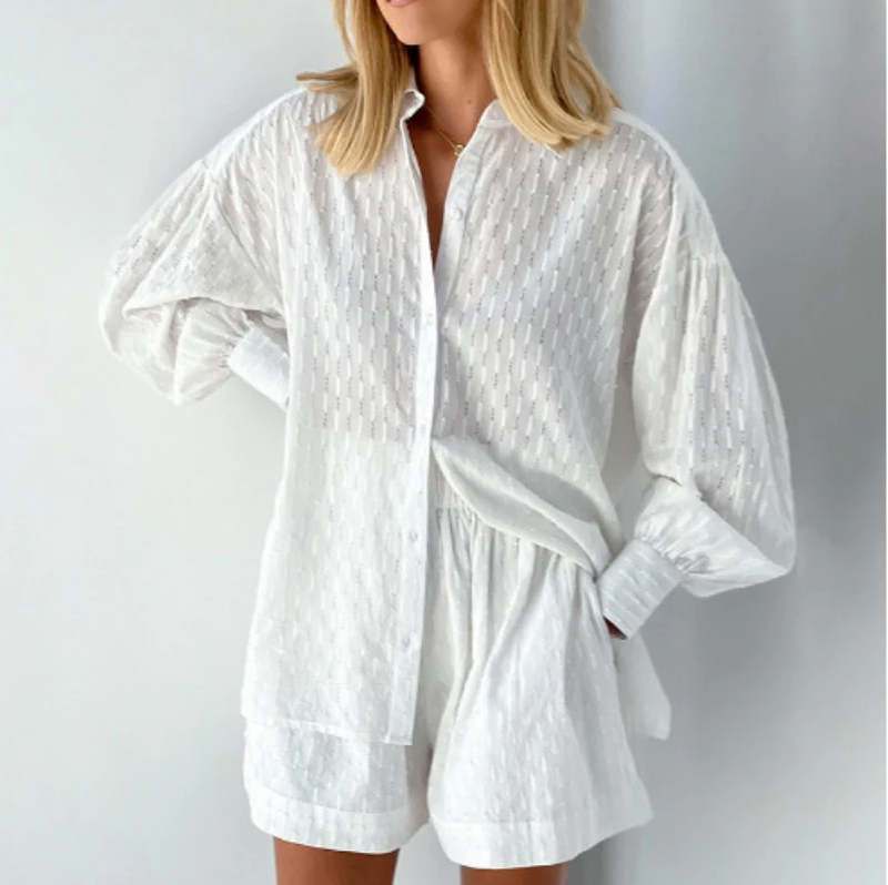 2-teiliges Sommeroutfit mit Bluse und Shorts – Isla