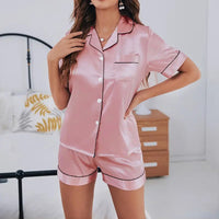 Satinhafte Sommer-Pyjama-Set für Damen - Veloura