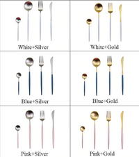 24-teiliges Luxusbesteck aus Edelstahl in Gold-Silber – RoyalGlow