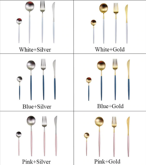 24-teiliges Luxusbesteck aus Edelstahl in Gold-Silber – RoyalGlow