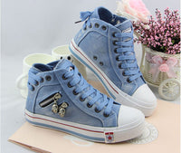 Trendige Hohe Denim Damen Sneaker – Selina