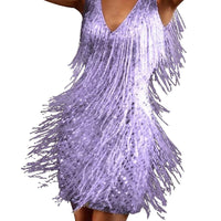 Glitzerndes Pailletten-Kleid mit Fransen – Celina