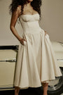 Elegantes Midi-Abendkleid mit Plisseesaum – Amara