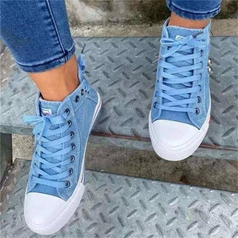 Trendige Hohe Denim Damen Sneaker – Selina