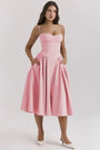 Elegantes Midi-Abendkleid mit Plisseesaum – Amara