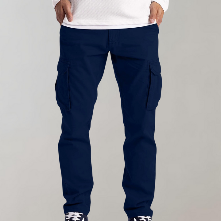 Blau Cargohose Herren, Taschen, Baumwolle, Freizeitkleidung, modisch, bequem, robust.