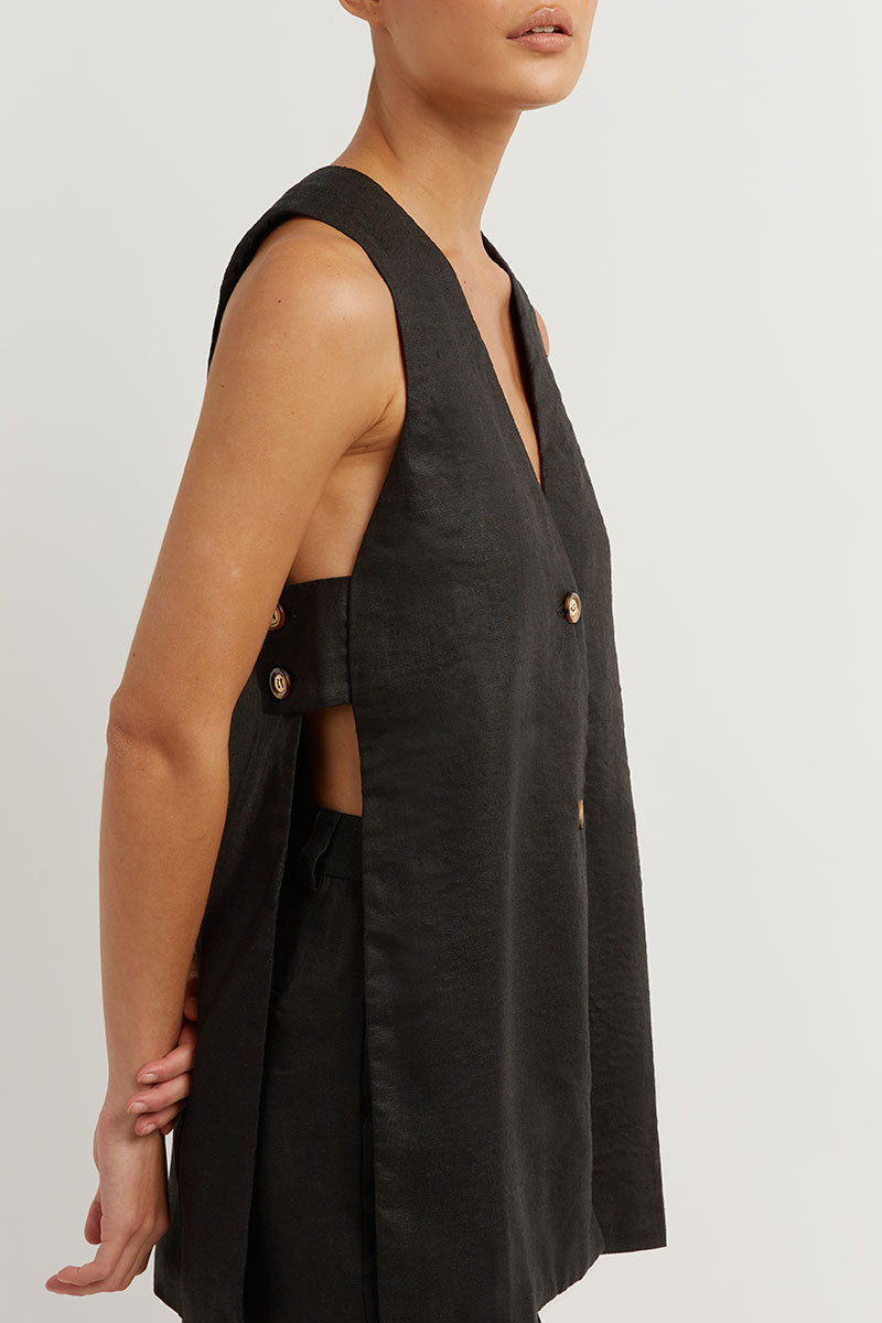 Damen Zomerset mit ärmellosem Gilet und Hochbundshorts – Sylvie