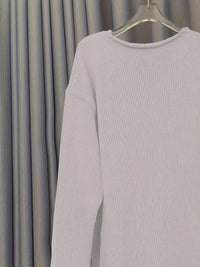 Damen Oversize-Pullover mit V-Ausschnitt & Muster – Alenia