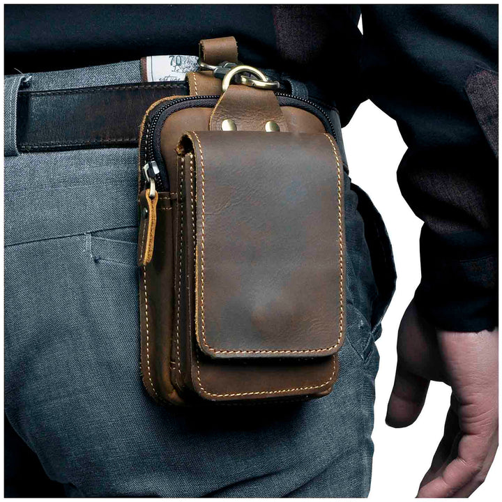 Echtleder Herren-Gürteltasche