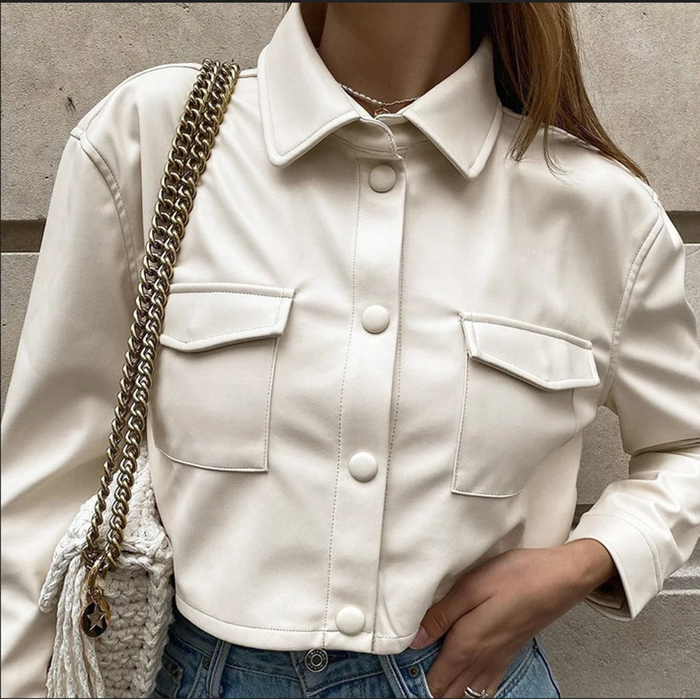 Wasserdichte Leder Sommerjacke für Damen – Celeste