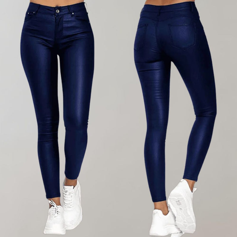 Damenhose Blau, elegant, bequem, Skinny-Fit, Jeans-Stil, Freizeitmode, elastisch, modisch.
