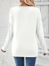Damenpullover mit V-Ausschnitt und Knopfdetail – Iris