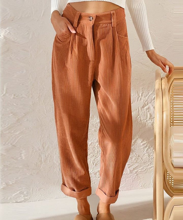 Elegante Damen Cordhose mit Hoher Taille – Naima Herbstedition