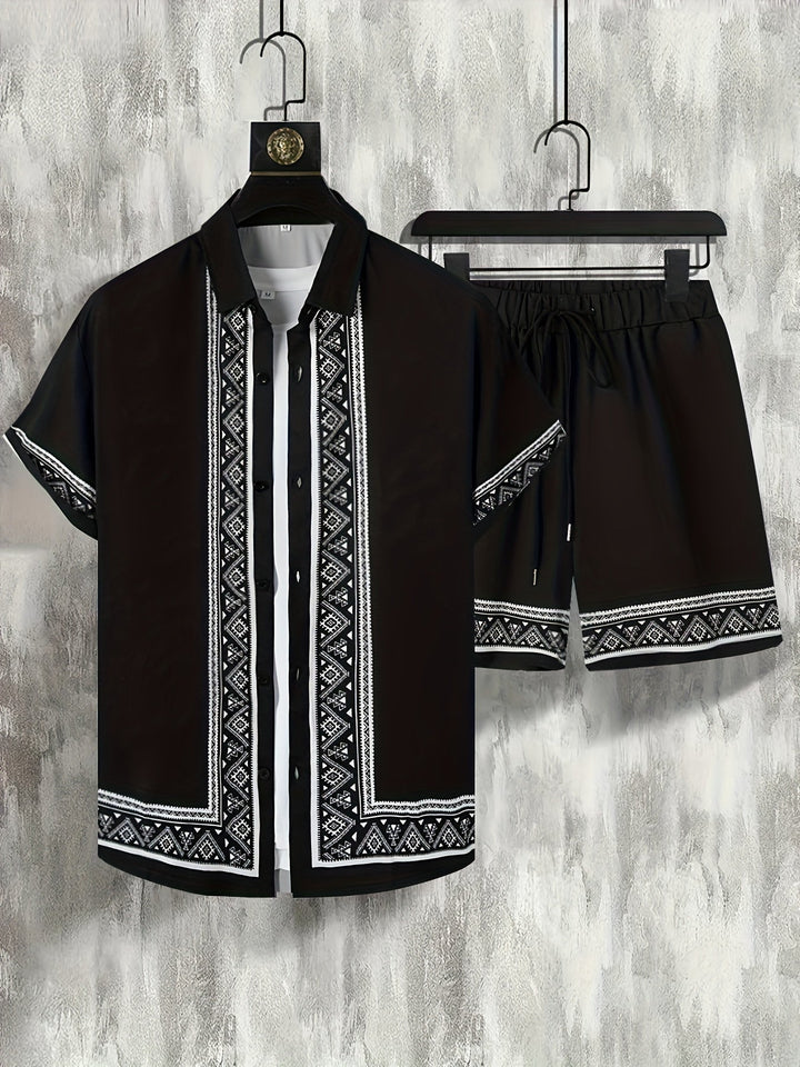 Boho Sommer Set Herren Zweiteilig Shirt und Shorts entspannt - Malik