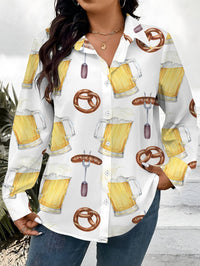 Damen Plus Size Bluse mit All-Over-Print – Greta Oktoberfest 2025
