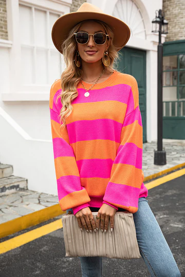 Trendy Gestreifte Damenpullover - Sohpie