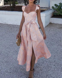 Sommerkleid mit Schmetterlingsärmeln und Druck - Lina