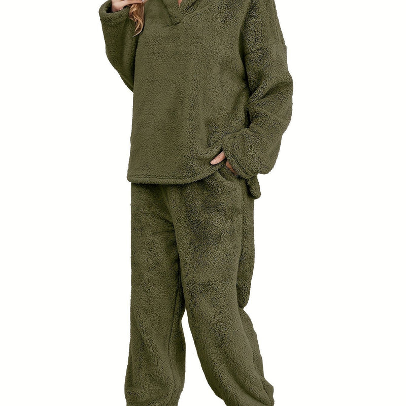 Warme Coral Fleece Damen Loungewear Set – Fenna