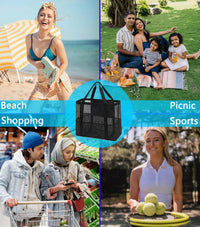 Kaufe 1, Erhalte 1 GRATIS – Extra Große Durchsichtige Mesh-Strandtasche mit 8 Taschen – ClearWave