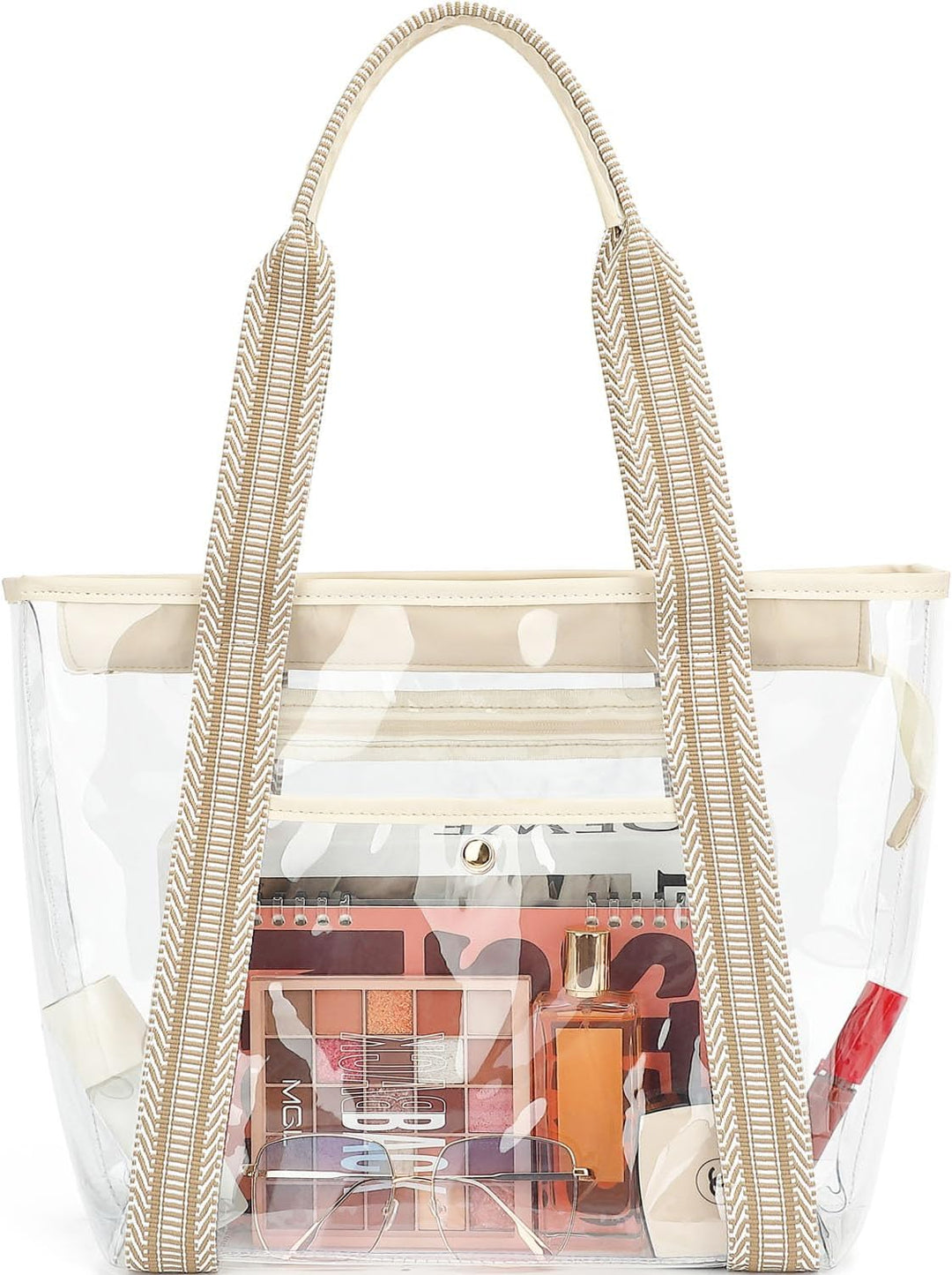 Kaufe 1, Erhalte 1 GRATIS – Extra Große Durchsichtige Mesh-Strandtasche mit 8 Taschen – ClearWave