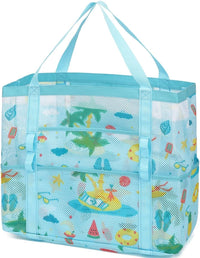 Kaufe 1, Erhalte 1 GRATIS – Extra Große Durchsichtige Mesh-Strandtasche mit 8 Taschen – ClearWave