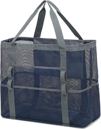 Kaufe 1, Erhalte 1 GRATIS – Extra Große Durchsichtige Mesh-Strandtasche mit 8 Taschen – ClearWave