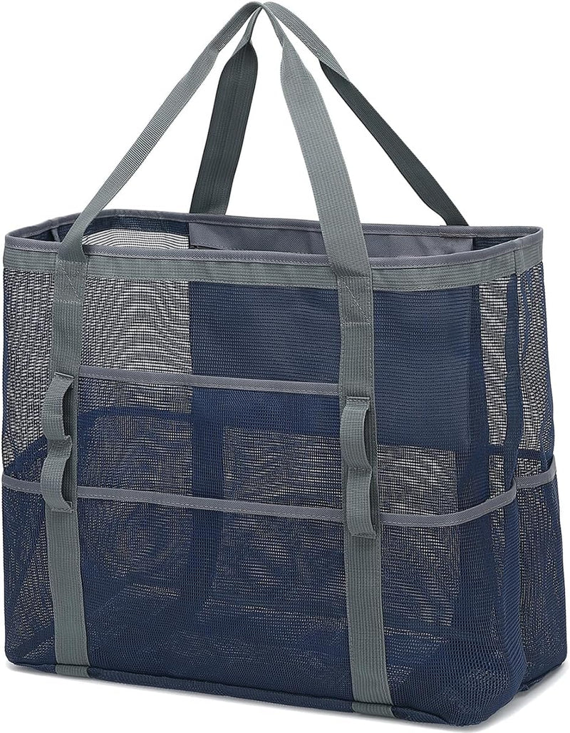 Kaufe 1, Erhalte 1 GRATIS – Extra Große Durchsichtige Mesh-Strandtasche mit 8 Taschen – ClearWave