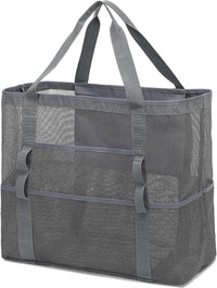 Kaufe 1, Erhalte 1 GRATIS – Extra Große Durchsichtige Mesh-Strandtasche mit 8 Taschen – ClearWave