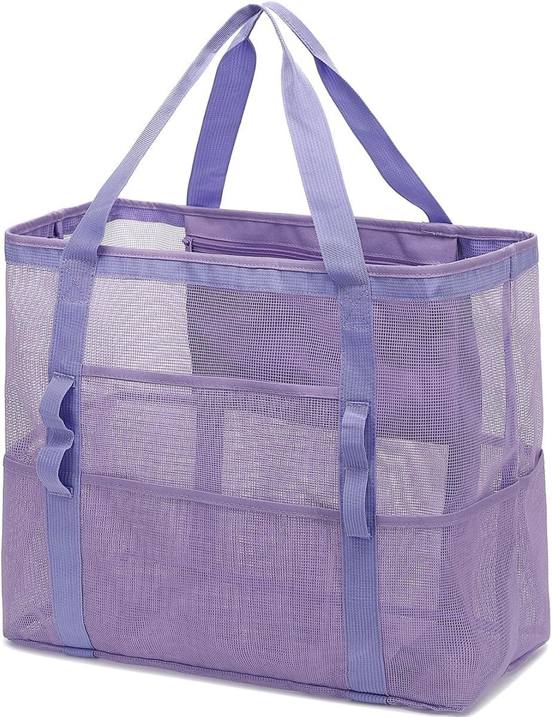 Kaufe 1, Erhalte 1 GRATIS – Extra Große Durchsichtige Mesh-Strandtasche mit 8 Taschen – ClearWave