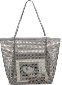 Kaufe 1, Erhalte 1 GRATIS – Extra Große Durchsichtige Mesh-Strandtasche mit 8 Taschen – ClearWave