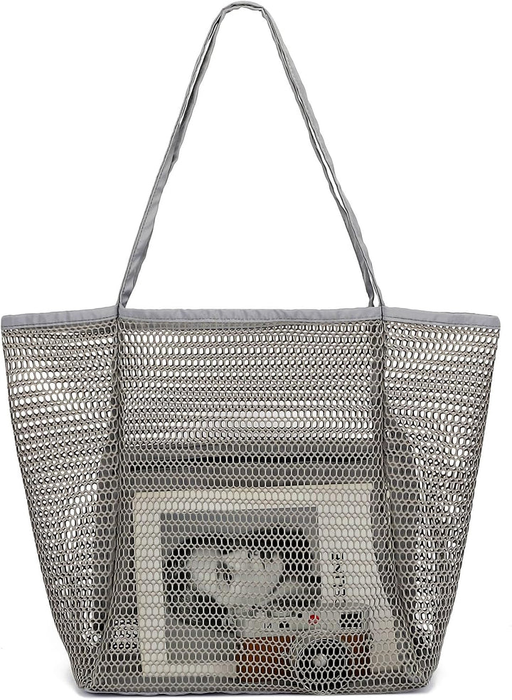 Kaufe 1, Erhalte 1 GRATIS – Extra Große Durchsichtige Mesh-Strandtasche mit 8 Taschen – ClearWave