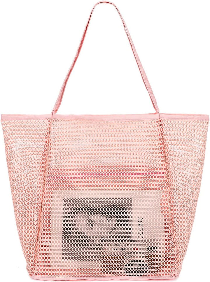 Kaufe 1, Erhalte 1 GRATIS – Extra Große Durchsichtige Mesh-Strandtasche mit 8 Taschen – ClearWave