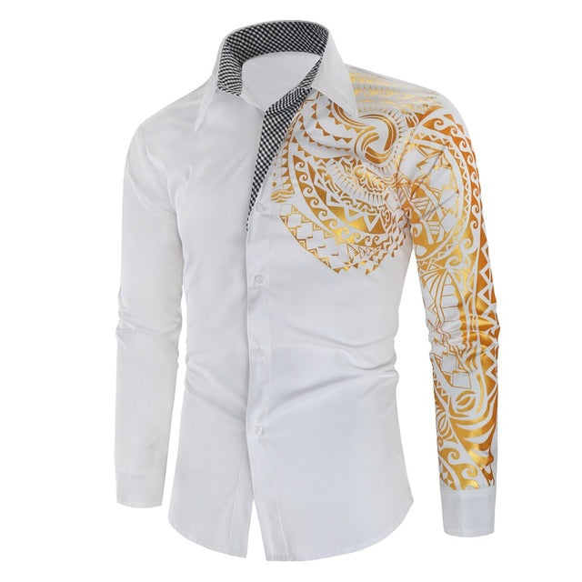 Herrenhemd mit goldenen Details – Darius