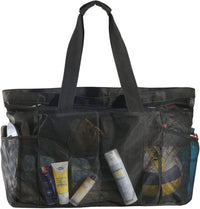 Extra-große Mesh-Strandtasche mit Reißverschluss – sandfreie Tasche