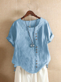 Einfache T-Shirt mit kurzen Ärmeln und rundem Hals – Samantha